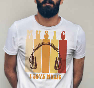 Müzik retro tasarım çocuk t-shirt seviyorum - TenStickers