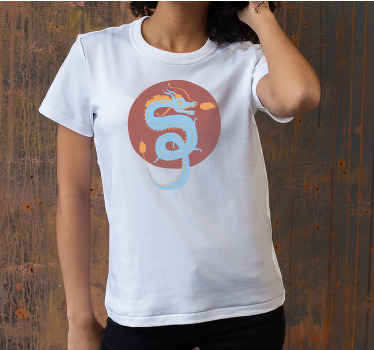 Açık mavi ejderha özel tişört - TenStickers