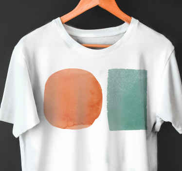 Camiseta impresión de rectángulo circular colorido - TenVinilo