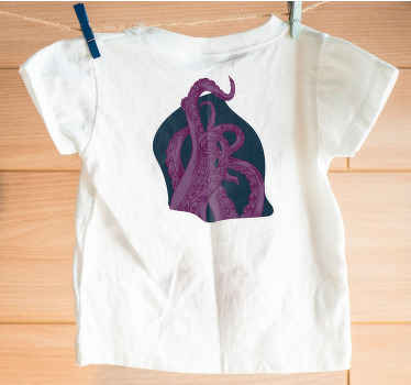 Camiseta infantil Tentáculo de pulpo morado - TenVinilo