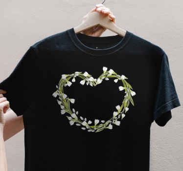 Sevimli kardelen kalp tasarımı özel tişört - TenStickers