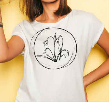 Sød tegning vintergæk cirkel brugerdefineret t-shirt - TenStickers