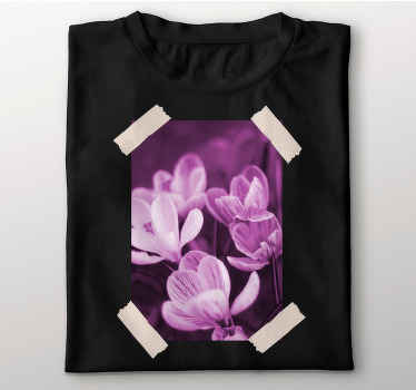 Gražūs violetiniai krokuso gėlių marškinėliai - „Tenstickers“