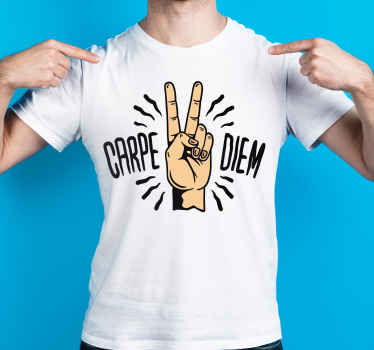 Carpe diem paz mano camiseta personalizada - TenVinilo