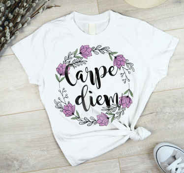 Camiseta personalizada carpe diem floral pattern - TenVinilo