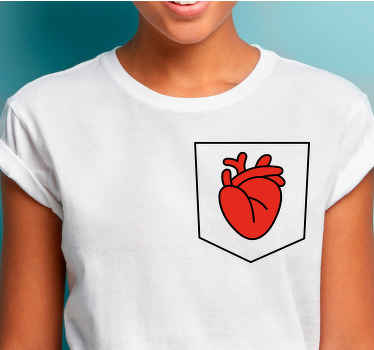 Tričko s minimální kapsou srdce - TenStickers