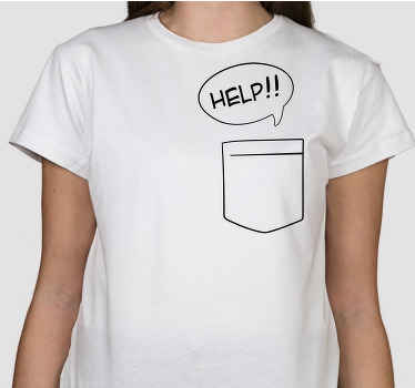 Hjälp från fickan anpassad t-shirt - Tenstickers