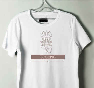 Akrep pembe kart burç özel tişört - TenStickers