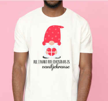 Alt jeg ønsker mig til jul er vaniljekranse skjorte - TenStickers
