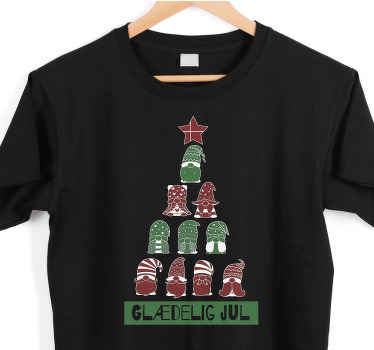 Juletræ med flag og nisser juleskjorte - TenStickers