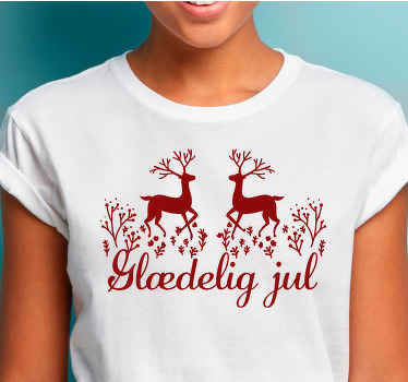 Glædelig jul rød rensdyr juleskjorte - TenStickers