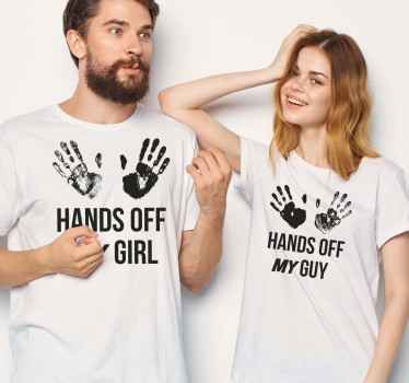 Hands off couple design Couple t shirts - TenStickers