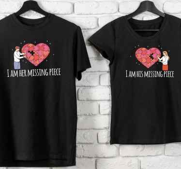 Sweet missing piece couple Couple t shirts - TenStickers