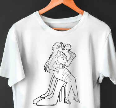 Woman on high heel custom t-shirt - TenStickers