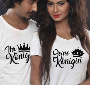 Pärchen T Shirts Einfarbige kronen mit text - TenStickers