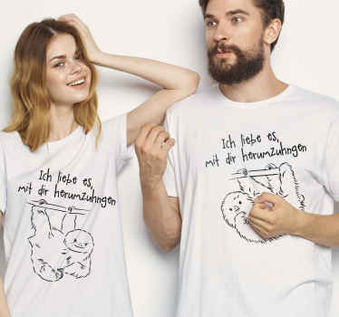 Pärchen T Shirts Süße faultiere verliebt in phrase - TenStickers