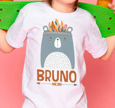 Blå björn med anpassningsbara namnt-shirts - Tenstickers