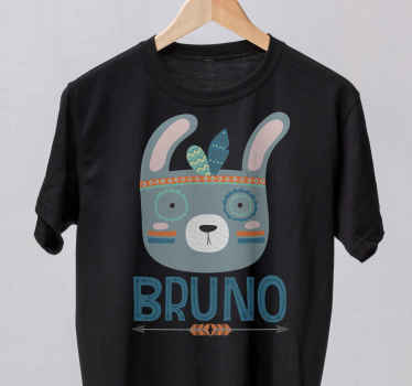 Coelho nórdico azul com t-shirtscom o nome - TenStickers