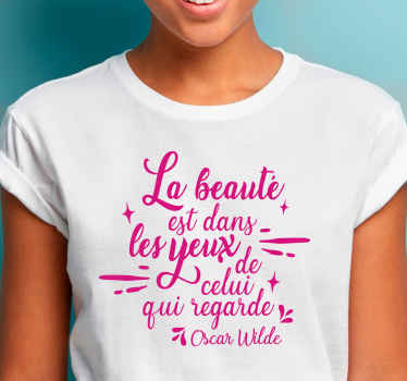 Citation d'amour wilde sur la beauté t-shirt personnalisé - TenStickers