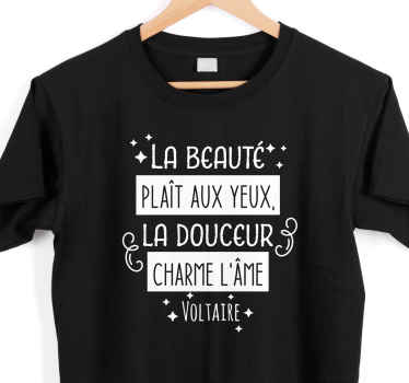 Tee shirt voltaire citation d'amour sur la beauté - TenStickers
