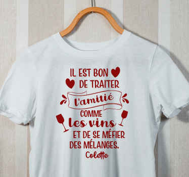 T-shirt personnalisé amis et vin - TenStickers