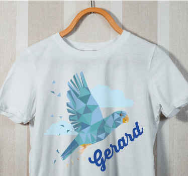 T-Shirts mit Namen Geometrische tiere blau süßer papagei - TenStickers