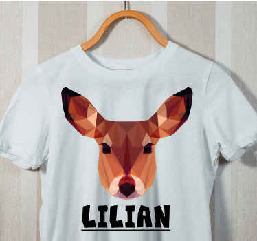 Camisetas con nombre Reno lindo de animales geométricos - TenVinilo