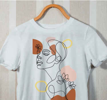 Camiseta personalizada de una línea de arte abstracto de la cara - TenVinilo