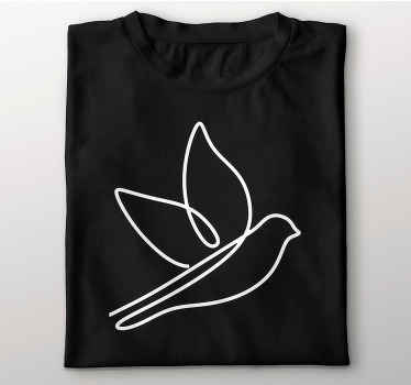 Linjekonst gratis fågel anpassad t-shirt - Tenstickers