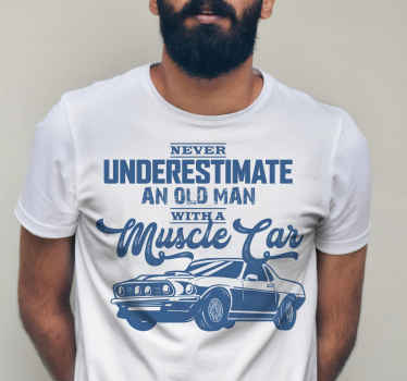 Old Man with Muscle Car custom t-shirt - TenStickers