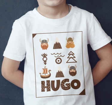 Mönster viking barn t-shirts med namn - Tenstickers