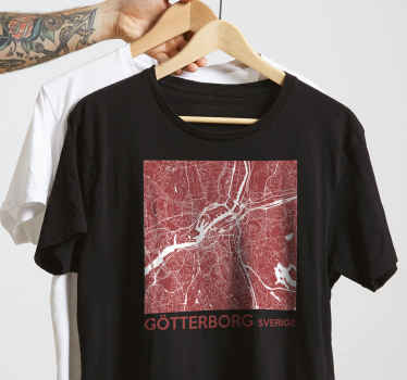 Karta över göteborg anpassad t-shirt - Tenstickers