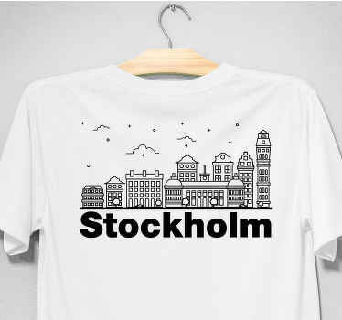 Skyline stockholm anpassad t-shirt - Tenstickers