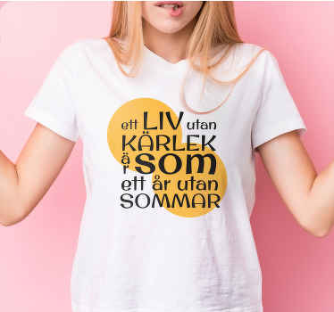 Kärlek fras anpassad t-shirt - Tenstickers