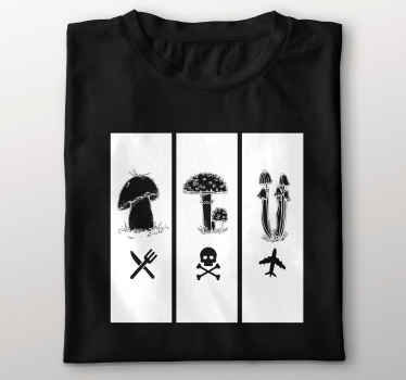 Koszulka śmieszne ikony grzybów - TenStickers