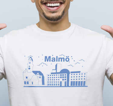 Skyline malmo anpassad t-shirt - Tenstickers
