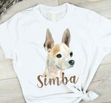 T-shirt portrait de chien avec nom - TenStickers