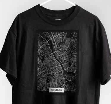 Koszulka Mapa topograficzna warszawy - TenStickers