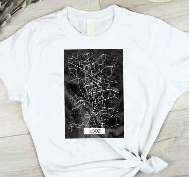 Koszulka Mapa topograficzna Łodzi - TenStickers