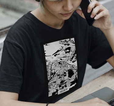 Koszulka Mapa topograficzna szczecina - TenStickers