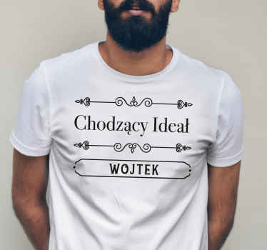 Koszulka z imieniem "chodzący ideał" - TenStickers