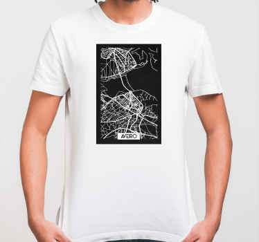 T-shirt personalizada mapa topográfico de aveiro - TenStickers
