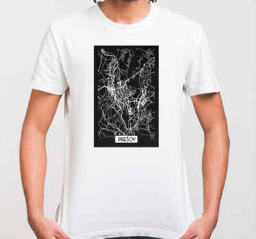 Originálne tričko Prešov s mapou - Tenstickers