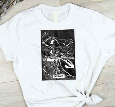 Belfast Topographic Map custom t-shirt - TenStickers