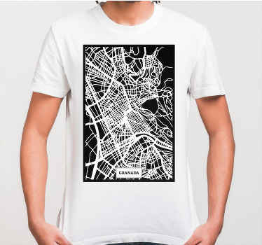 Camiseta con el mapa topográfico Granada - TenVinilo