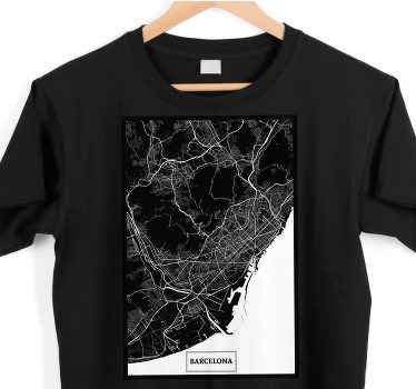 Camiseta con mapa topográfico de Barcelona - TenVinilo