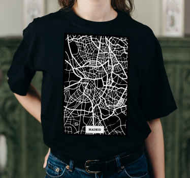 Camiseta con mapa topográfico de Madrid - TenVinilo