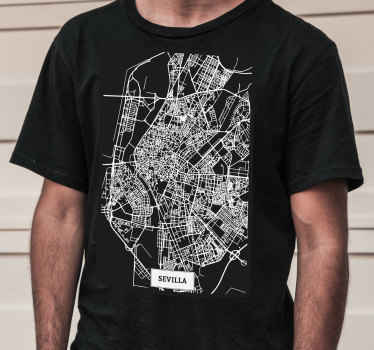 Camiseta con Mapa topográfico de Sevilla - TenVinilo