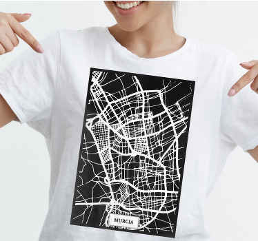 Camiseta con mapa topográfico de Murcia - TenVinilo