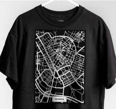 Camiseta con el Mapa topográfico de Valencia - TenVinilo